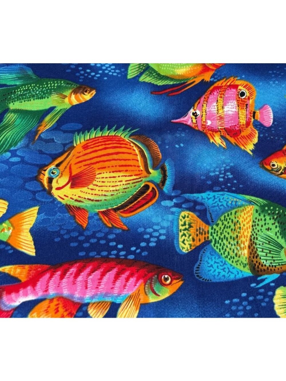 Michael Miller Fishy Quilting Cotton Fabric 22"x44" Vibrant Tropical Fish Design
